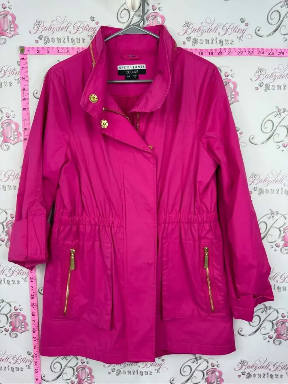 NIKKI JONES Casual jacket coat pea Women's Hot Pink Utility Jacket